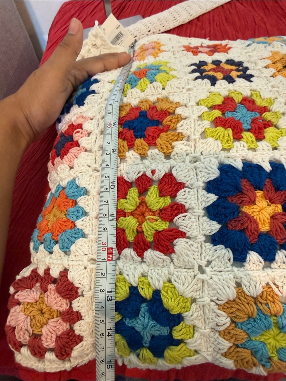 Altar’s state and Handmade 2 Crochet White Tote Bag with Colorful Strap - Picture 9 of 15